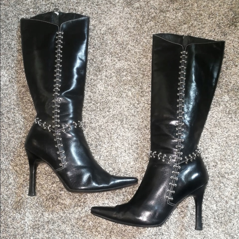 Black Ricky Sarkany leather boots